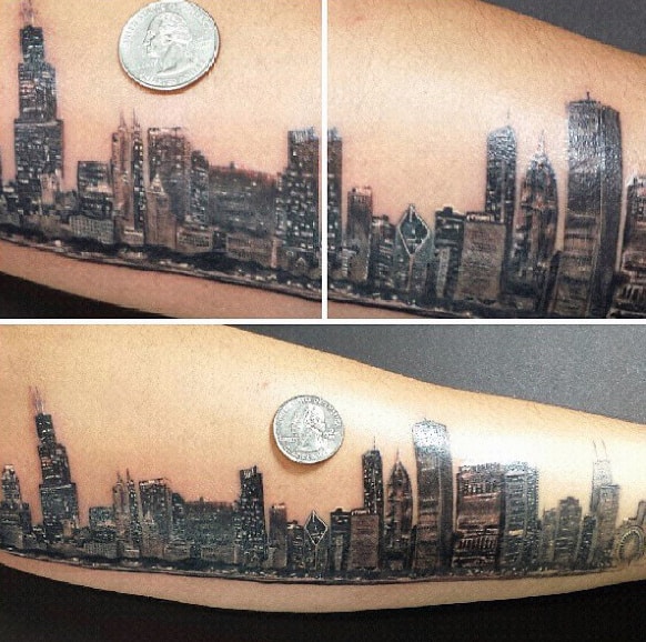 20 Chicago Skyline Tattoo Designs For Men Urban Center Ink 20 Chicago Skyline Tattoo Designs For Men Urban Center Ink