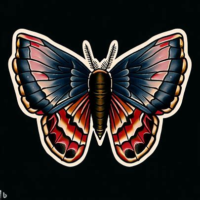 American Traditional Moth Tattoos: Bold, Timeless, and Symbolic.