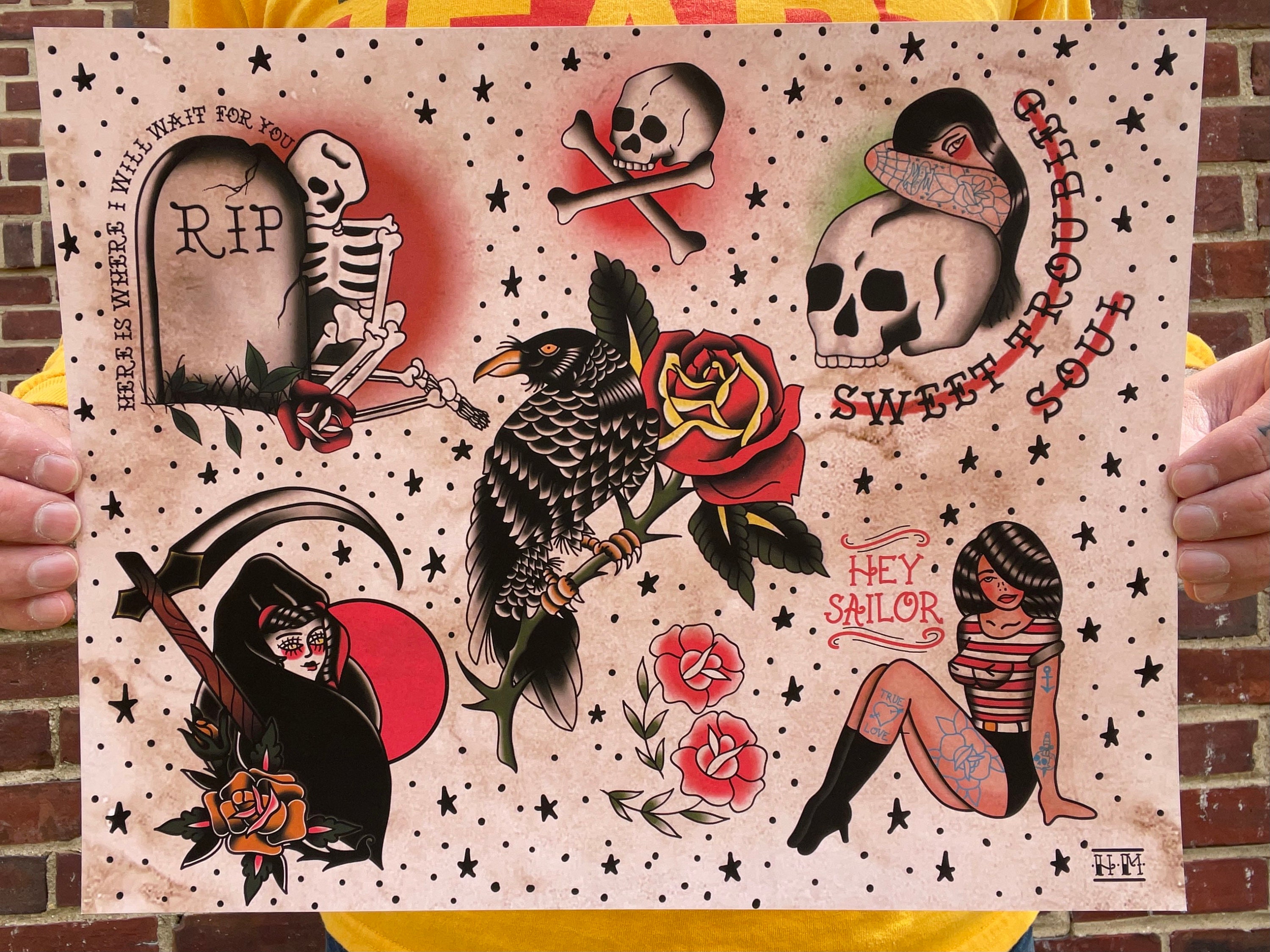American Traditional Tattoo Flash Sheets: Classic Designs Explained