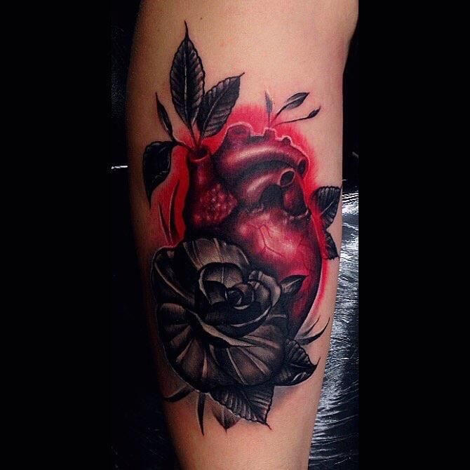 Anatomical Heart With Roses Done By Ink Master S Jessy Knuckles From Anatomical Heart With Roses Done By Ink Master S Jessy Knuckles From