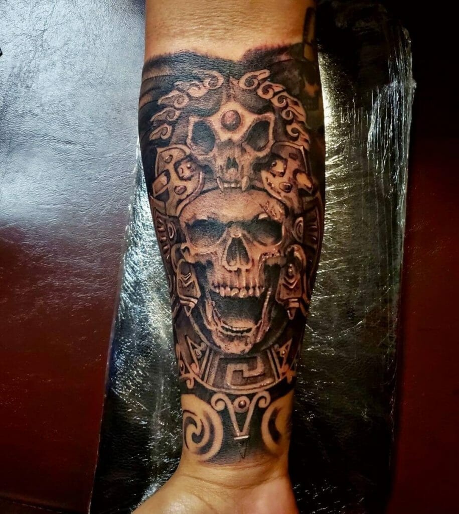Aztec Warrior Forearm Tattoo Aztec Warrior Forearm Tattoo