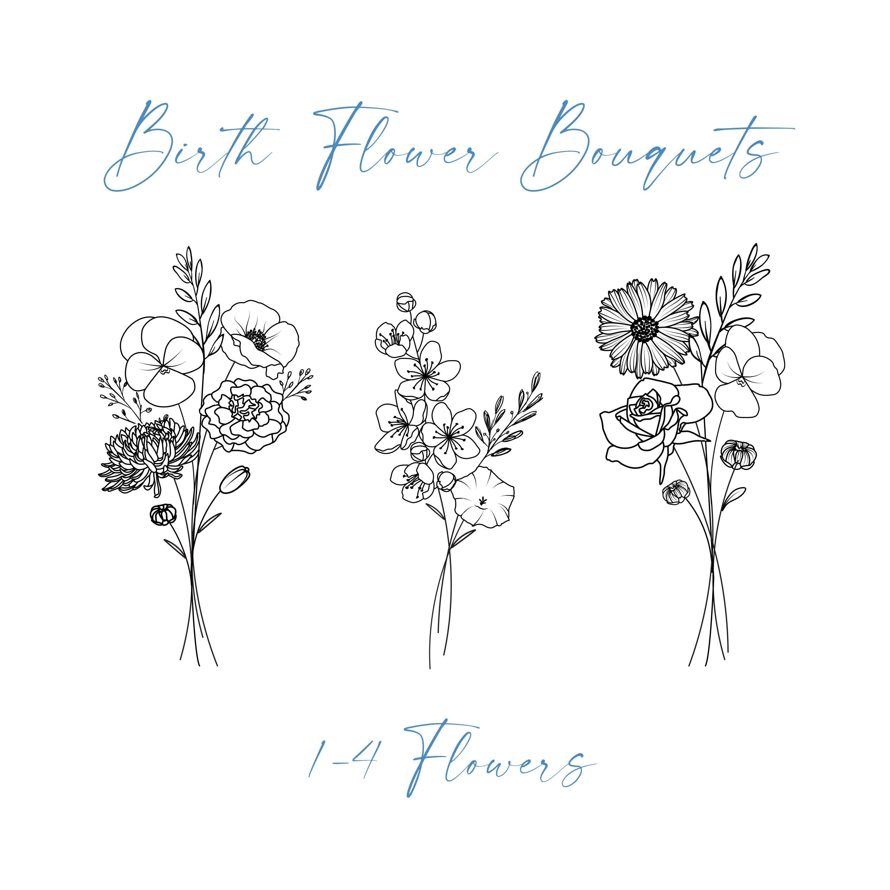 Birth Flower Bouquet Tattoo Ideas & Meanings
