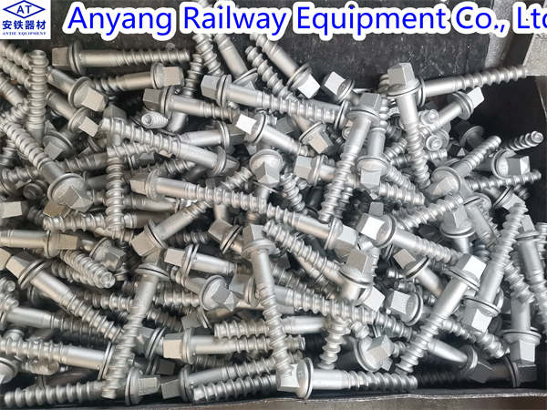 Custom Railroad Screw Spikes Q235 Concrete Sleepers Grade 5 6 Custom Railroad Screw Spikes Q235 Concrete Sleepers Grade 5 6