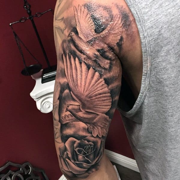 Dove Tattoos With Clouds For Girls Dove Tattoos With Clouds For Girls