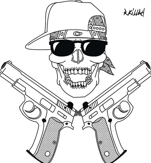 Simple Gangster Tattoo Stencil Outline Ideas