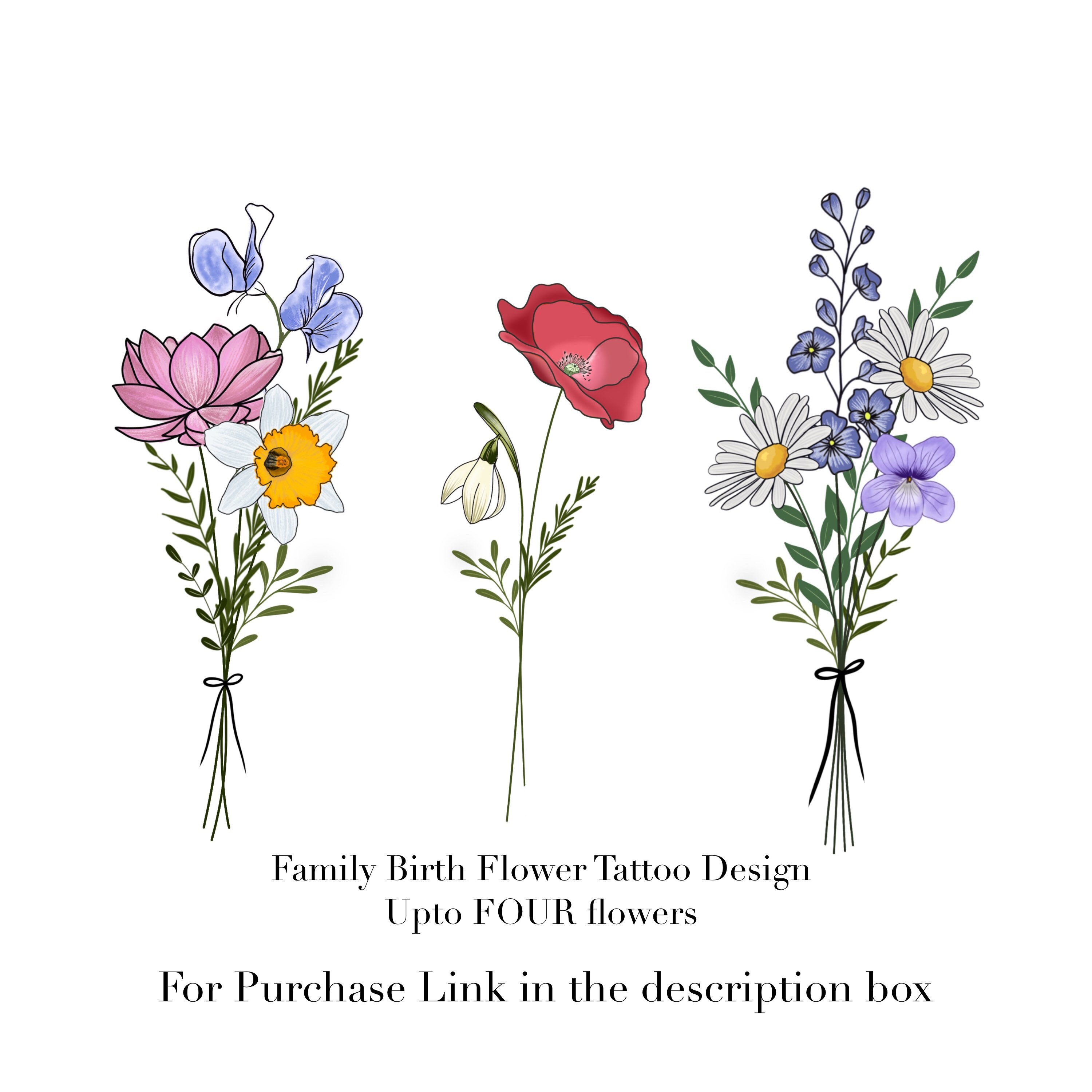 Family Flower Bouquet Tattoo Ideas & Meanings