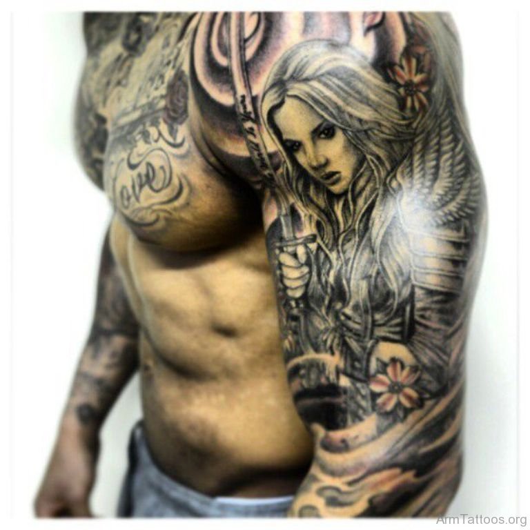Female Angel Warrior Tattoo Female Angel Warrior Tattoo