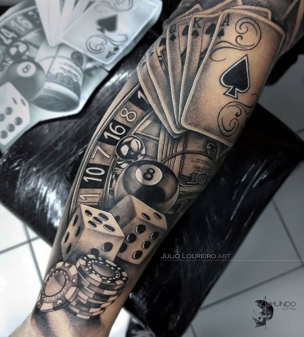 Gambling Tattoo Sleeve Gambling Tattoo Sleeve