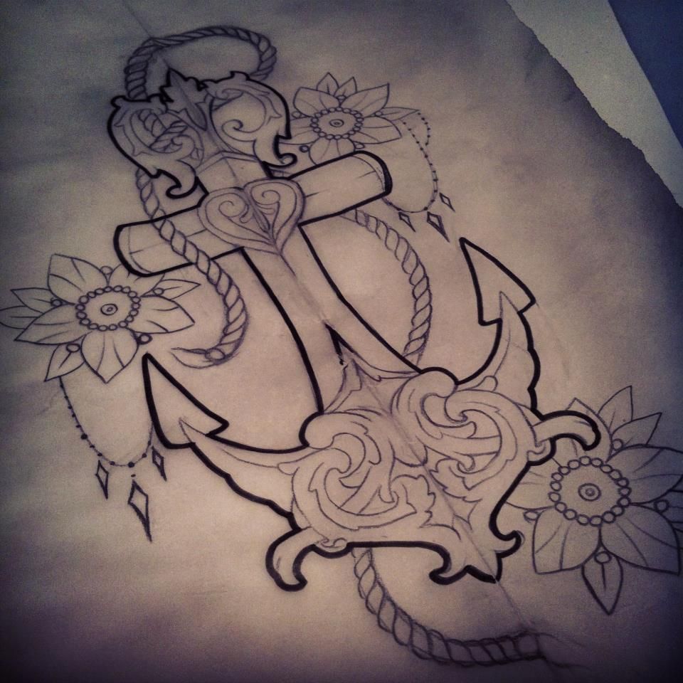 Girly Feminine Anchor Tattoo Ideas & Designs