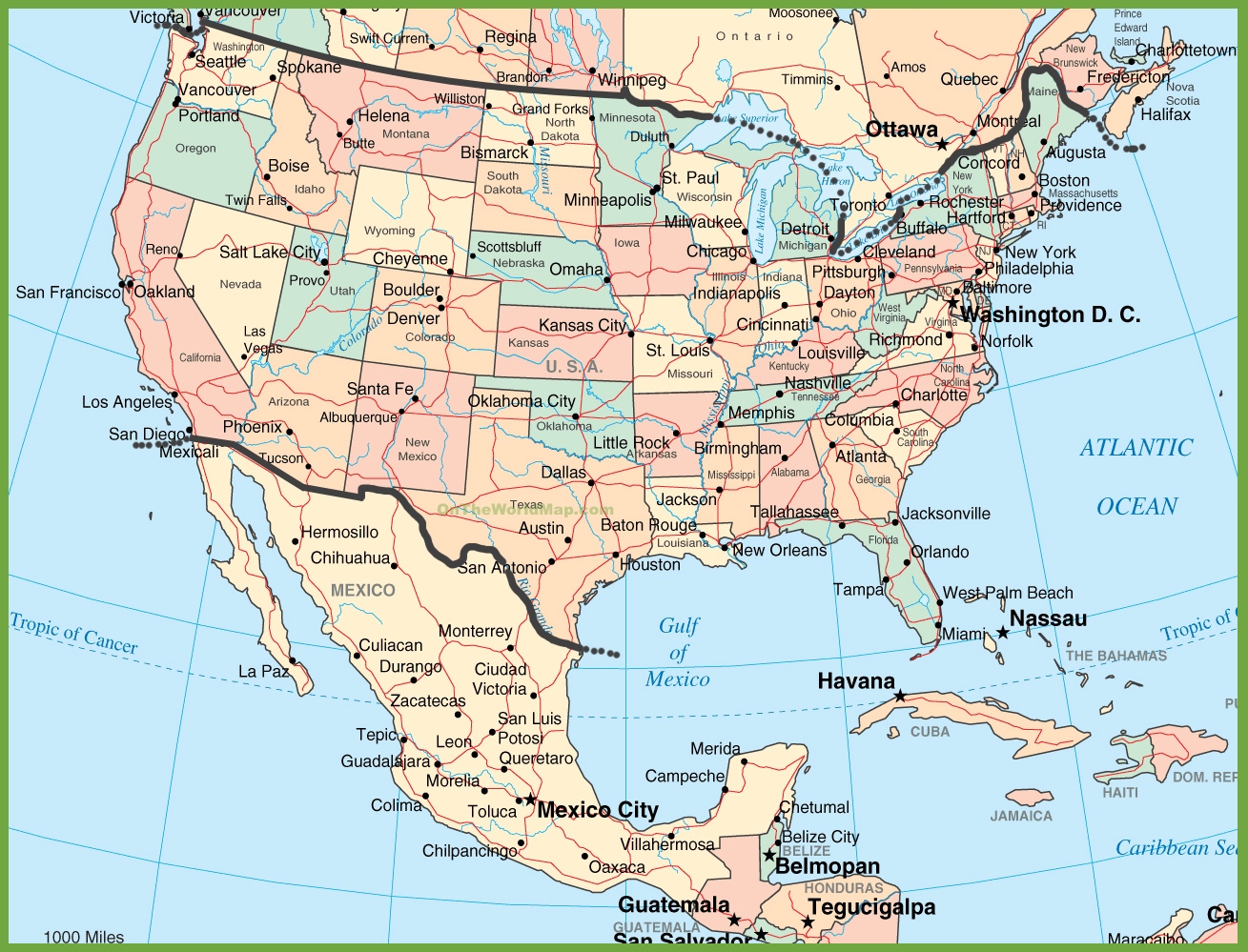 USA & Mexico Map: Border, Cities, and Key Locations