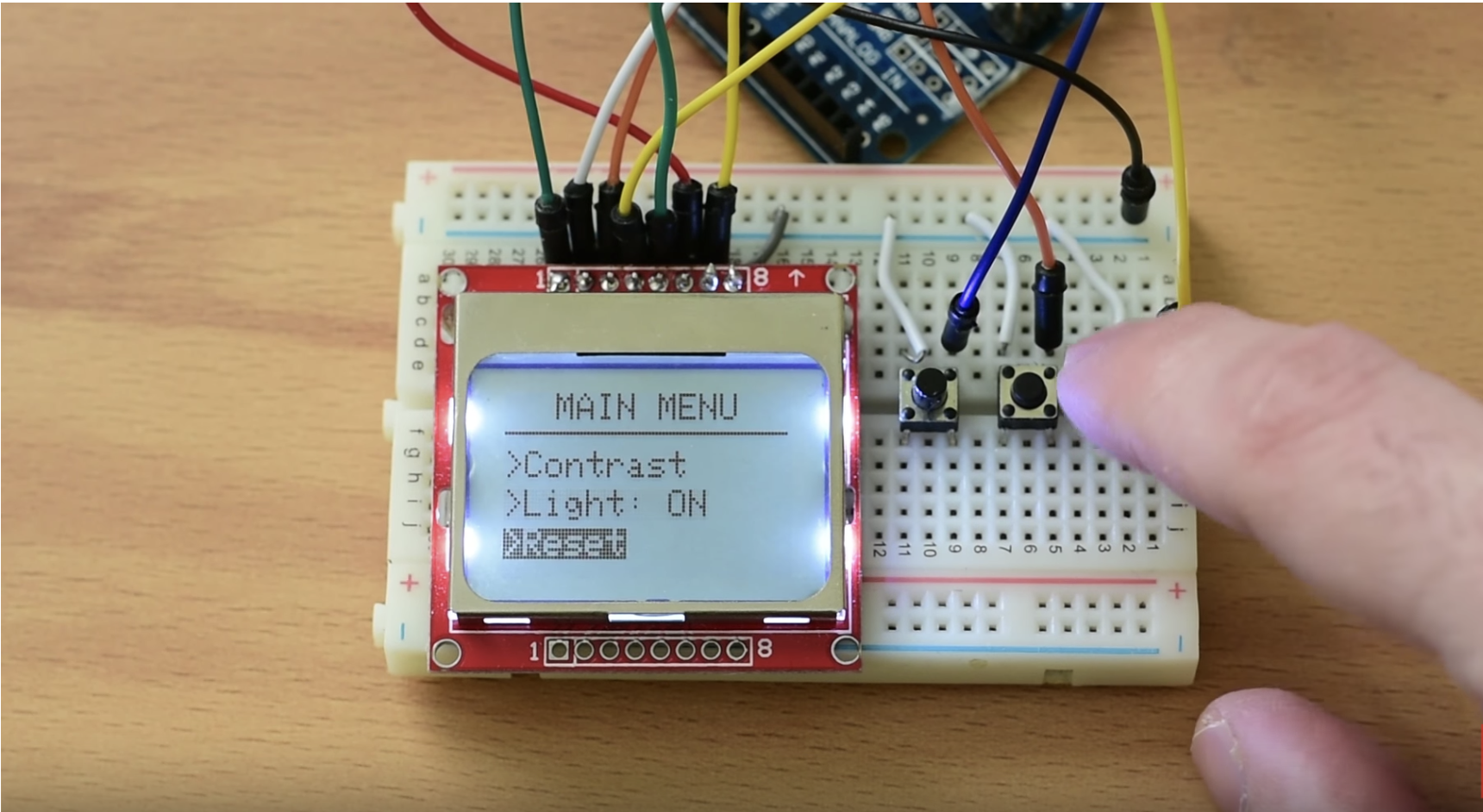 Menu On Nokia 5110 Lcd Display With Arduino Electronics Lab Com Menu On Nokia 5110 Lcd Display With Arduino Electronics Lab Com