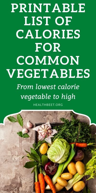 Printable List For Calories In Vegetables Low To High Printable List For Calories In Vegetables Low To High