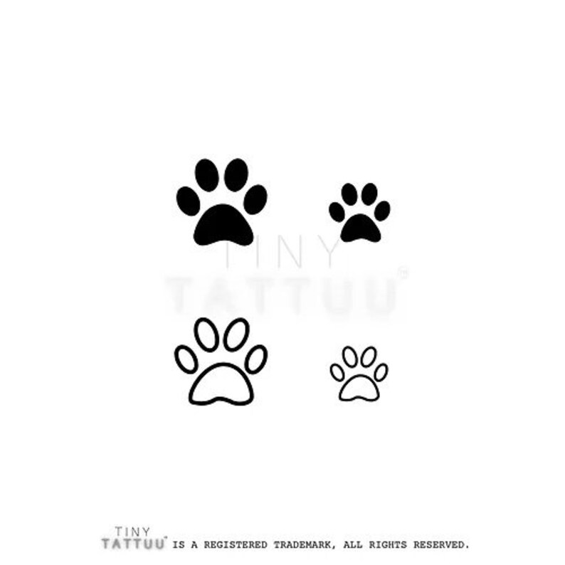 Small Paw Print Temporary Tattoo Etsy Uk Small Paw Print Temporary Tattoo Etsy Uk