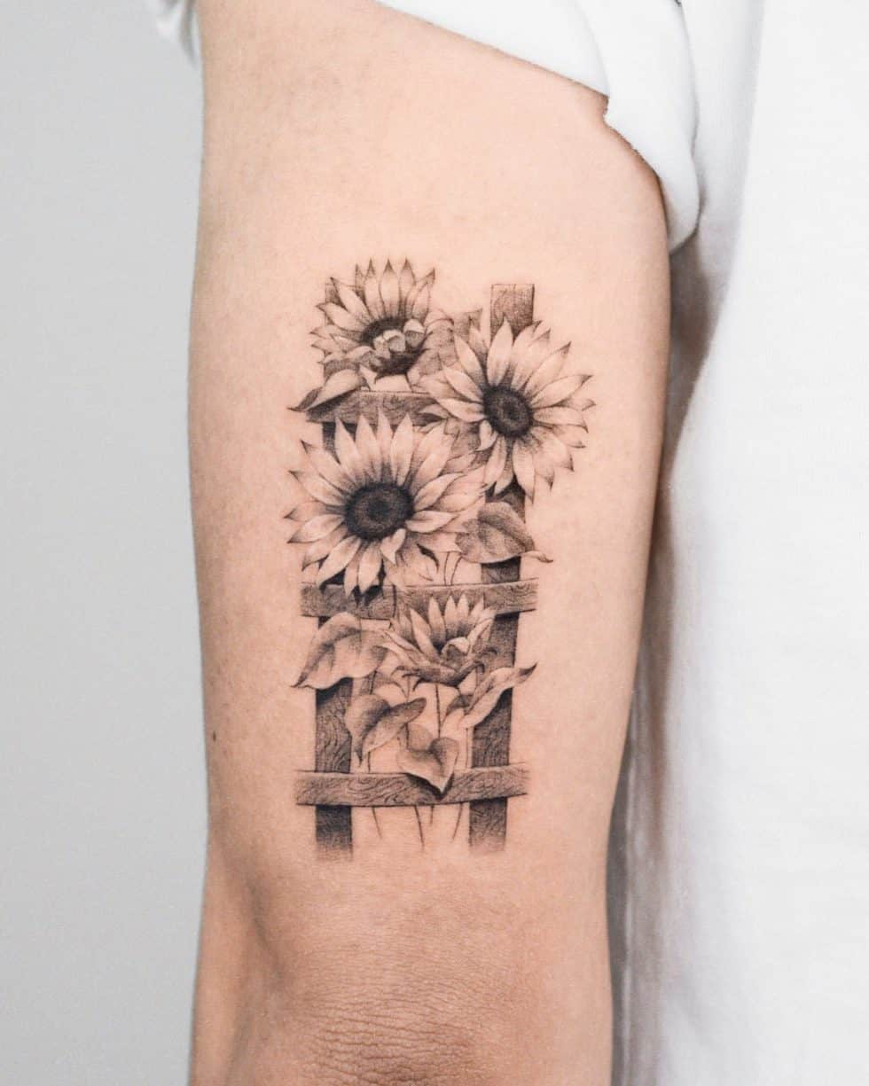 Sunflower Bee Tattoo: Nature's Harmony Inked