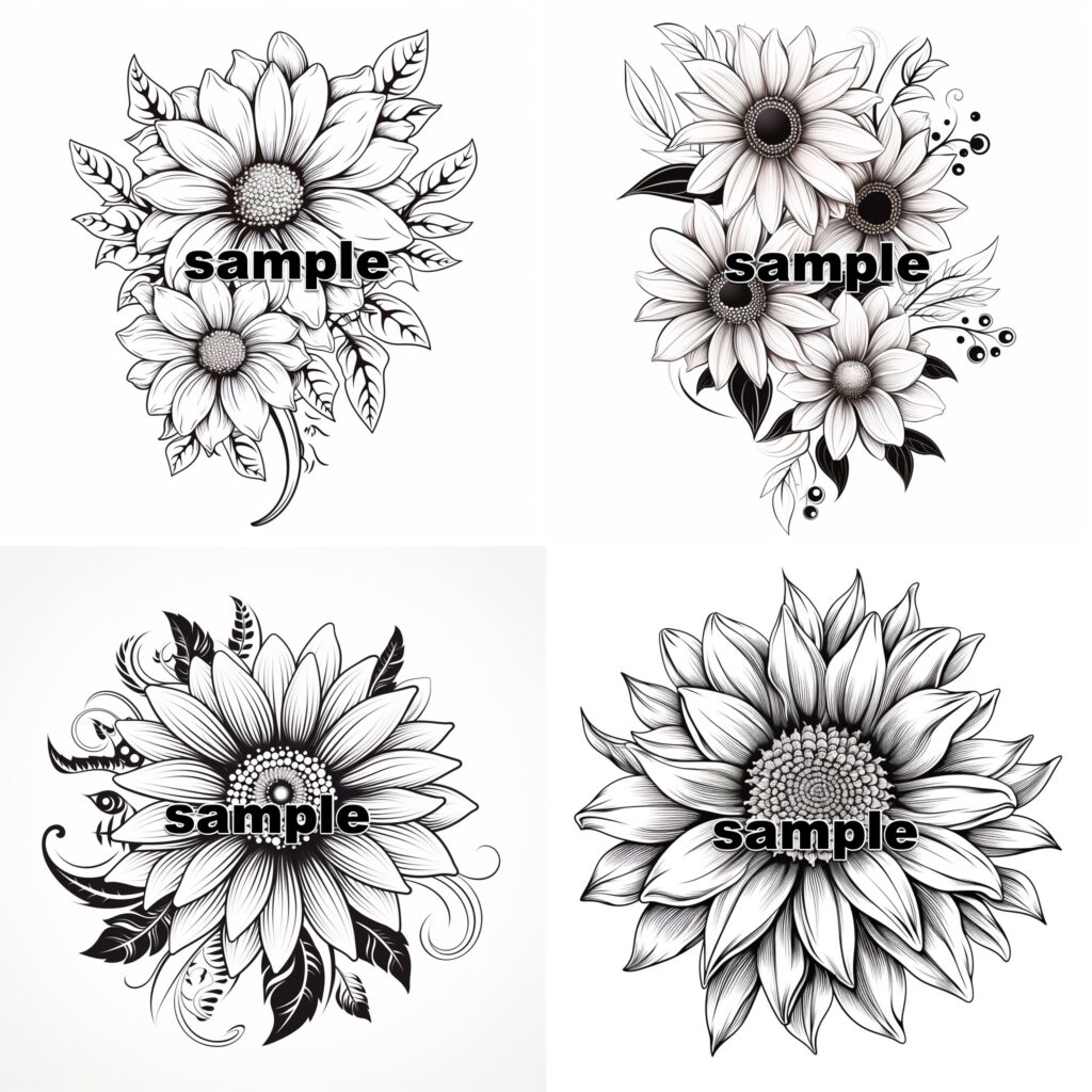 Stunning Black and White Sunflower Tattoo Ideas
