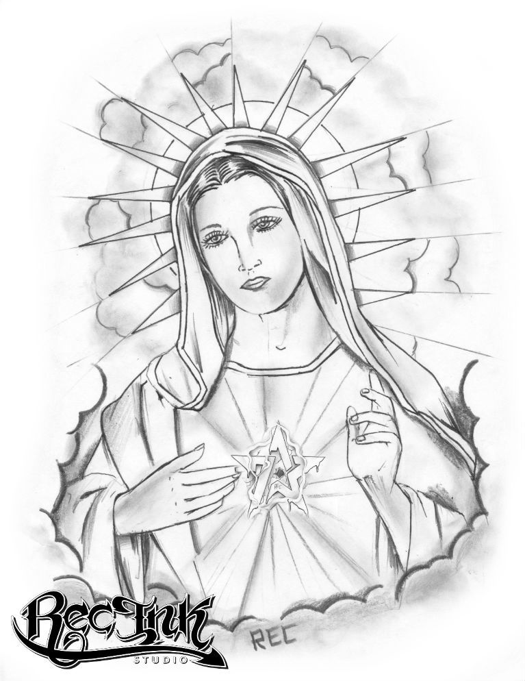 Virgin Mary Tattoo Drawing Ideas & Inspiration